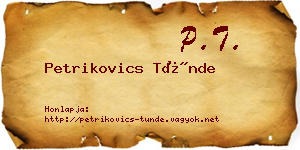 Petrikovics Tünde névjegykártya
