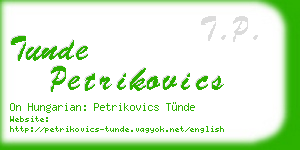 tunde petrikovics business card